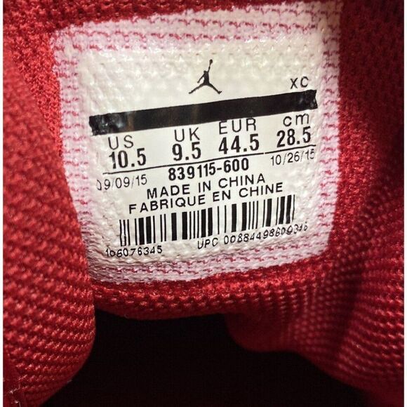 Nike Air Jordan 1 Retro High Red Elephant 839115-600 Men’s Size 10.5 Sneaker - Picture 9 of 10